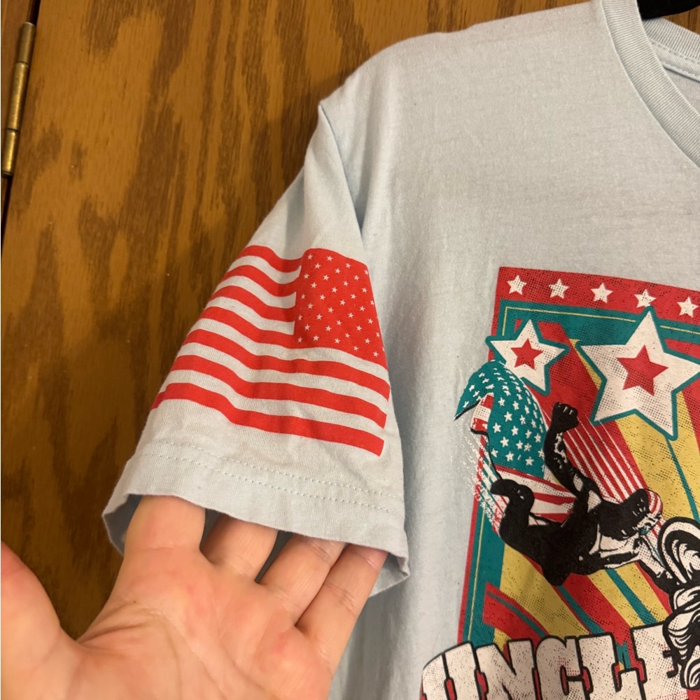 Grunt Style Patriotic Graphic Tee Shirt , Light Blue, Size Large. - Picture 3 of 11